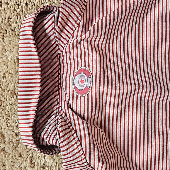 Under Armour golf polo, gray with maroon stripes, size M - Picture 7 of 7